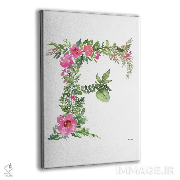 تابلو دکوراتیو حرف F گیاهی اثر کلسی مک نت - نمای پرسپکتیو محصول