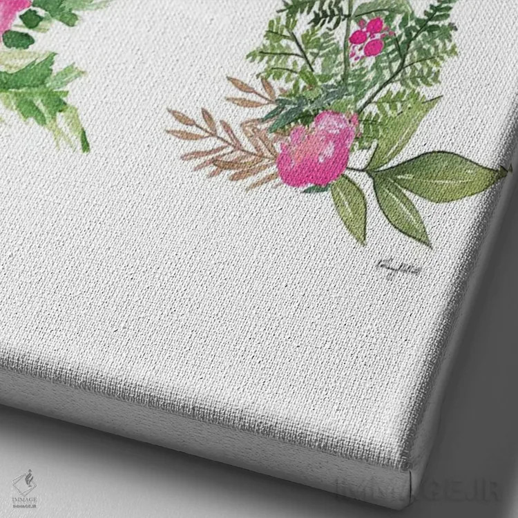 تابلو دکوراتیو حرف A گیاهی اثر کلسی مک نت - نمای نزدیک بافت بوم