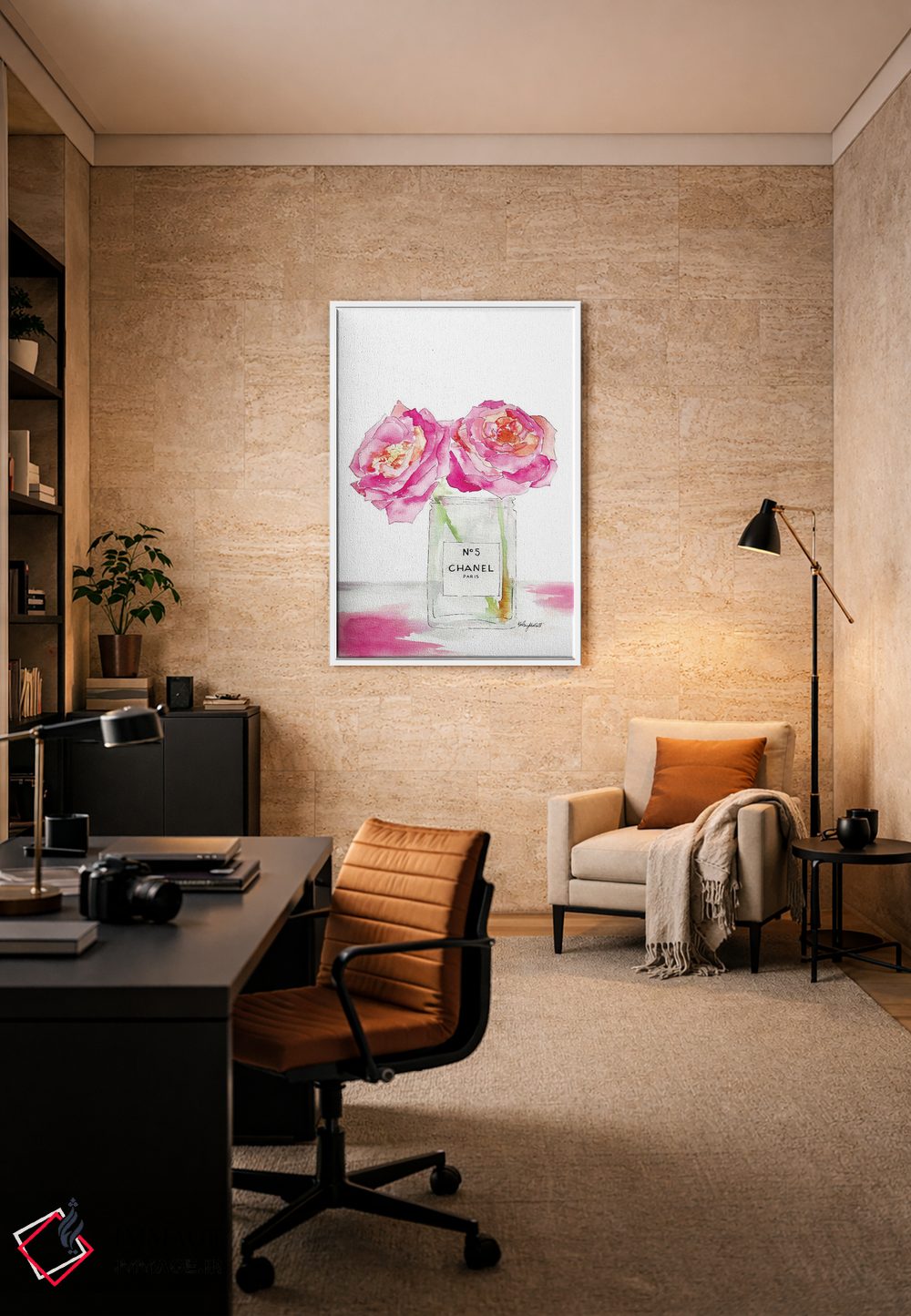 تابلو دکوراتیو گل های صدتومانی و عطر اثر کلسی مک نت - D5W