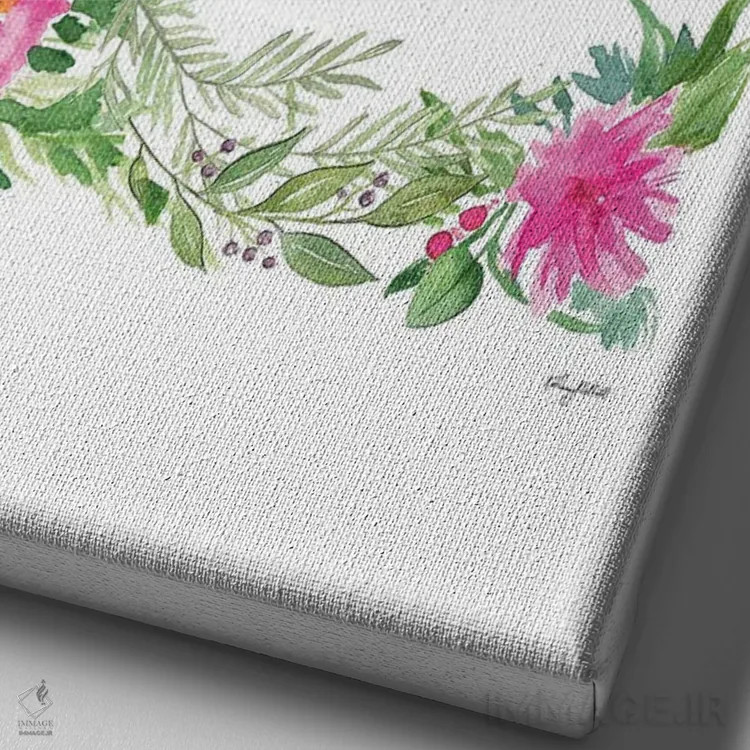 تابلو دکوراتیو حرف E گیاهی اثر کلسی مک نت - نمای نزدیک بافت بوم