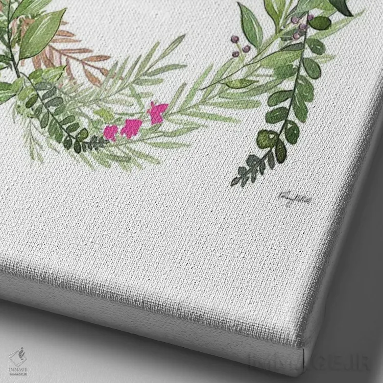 تابلو دکوراتیو حرف G گیاهی اثر کلسی مک نت - نمای نزدیک بافت بوم