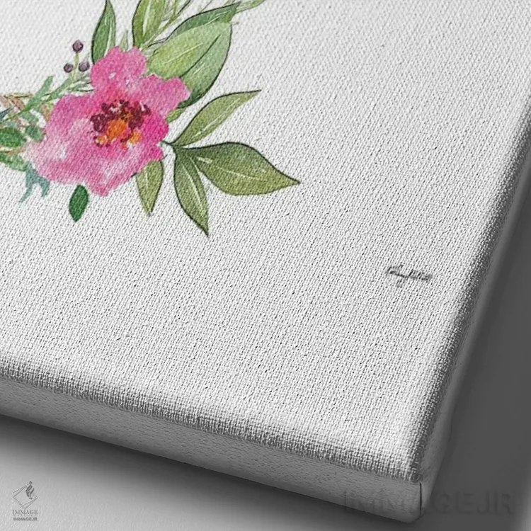 تابلو دکوراتیو حرف I گیاهی اثر کلسی مک نت - نمای نزدیک بافت بوم