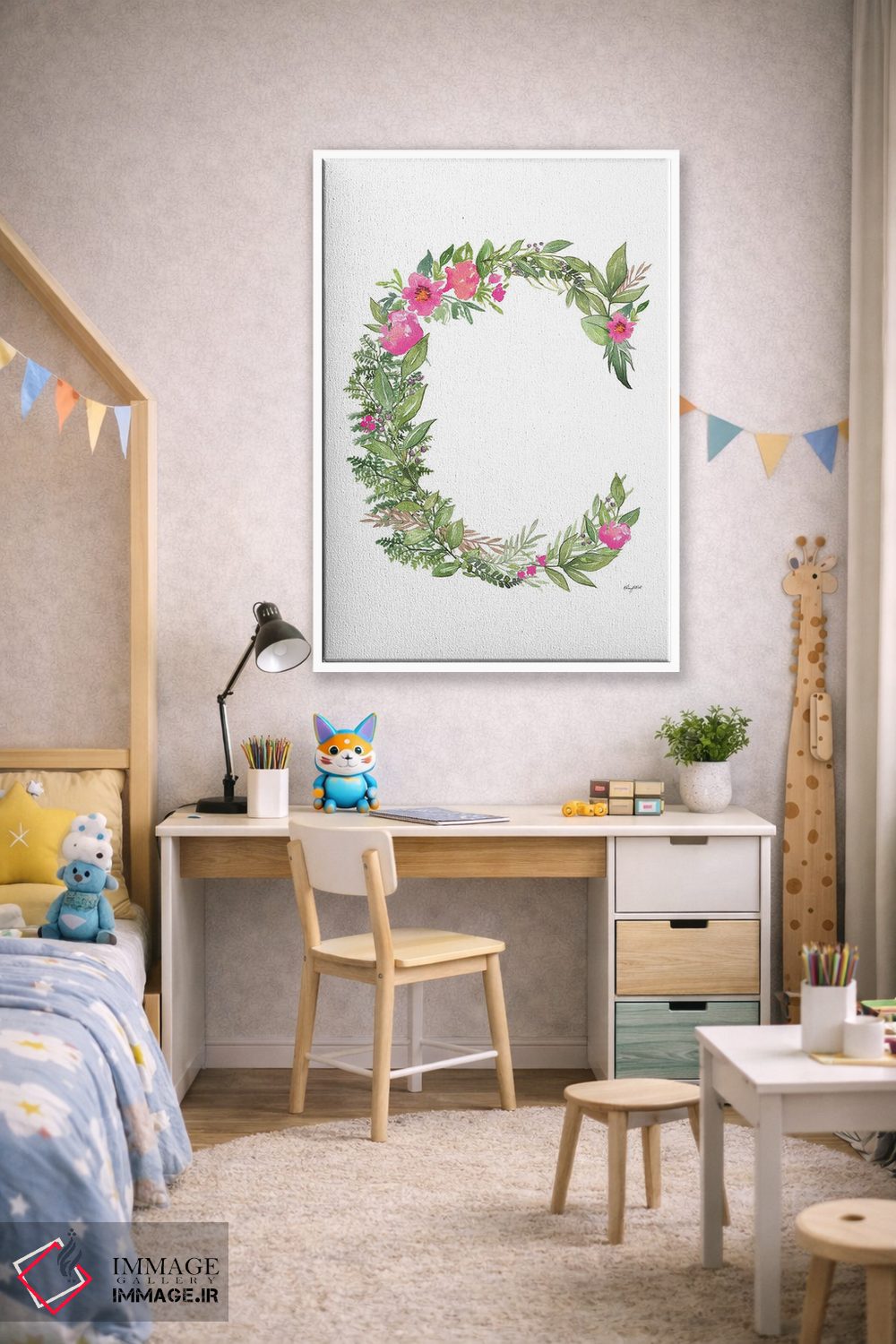 تابلو دکوراتیو حرف C گیاهی اثر کلسی مک نت - D1W