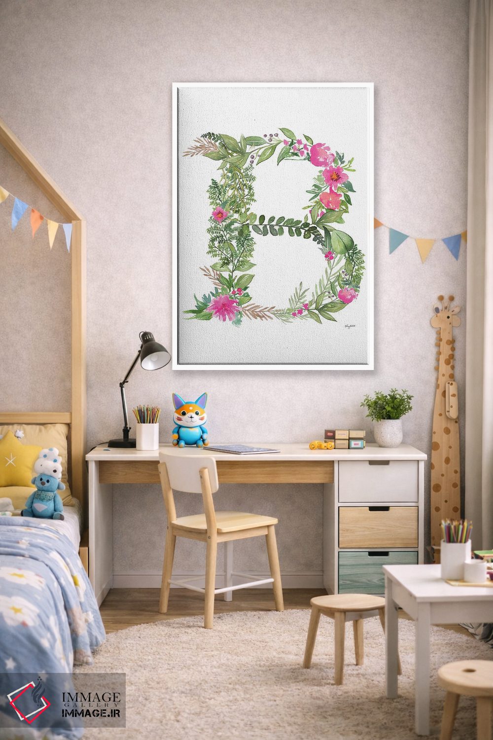 تابلو دکوراتیو حرف B گیاهی اثر کلسی مک نت - D1W