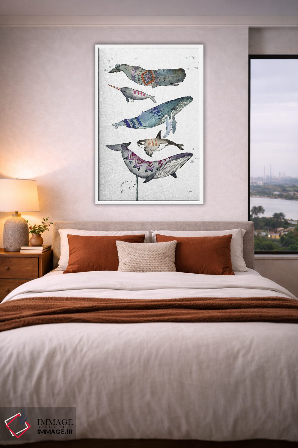 تابلو دکوراتیو نهنگ های قبیله ای اثر کلسی مک نت - D3W