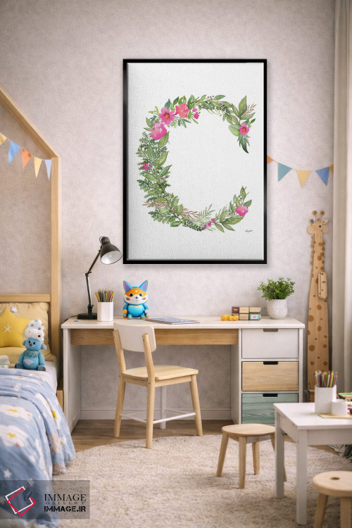 تابلو دکوراتیو حرف C گیاهی اثر کلسی مک نت - D2B