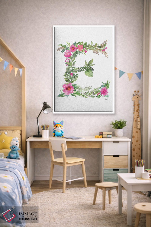 تابلو دکوراتیو حرف E گیاهی اثر کلسی مک نت - D1W