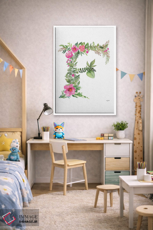 تابلو دکوراتیو حرف F گیاهی اثر کلسی مک نت - D1W