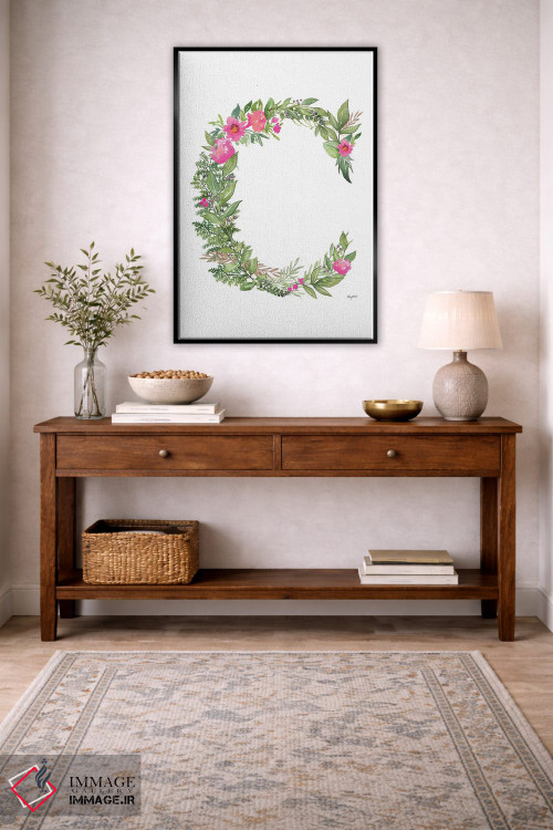 تابلو دکوراتیو حرف C گیاهی اثر کلسی مک نت - D5B