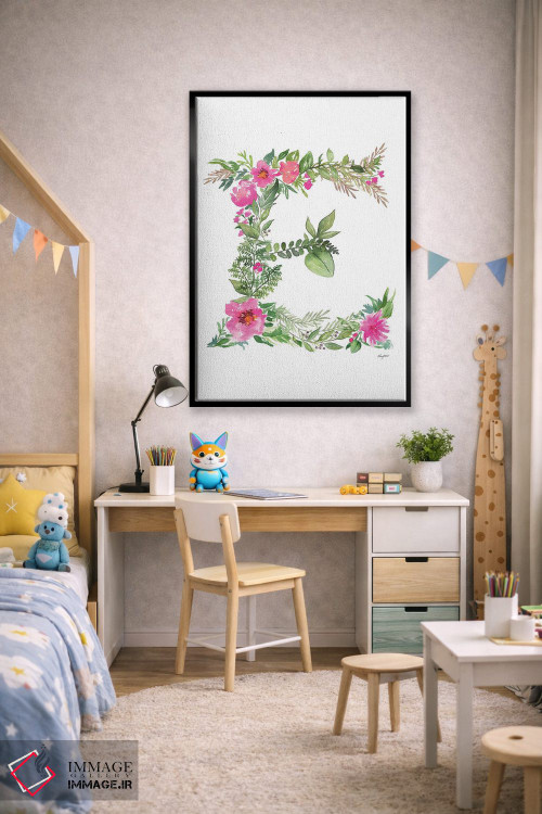 تابلو دکوراتیو حرف E گیاهی اثر کلسی مک نت - D2B