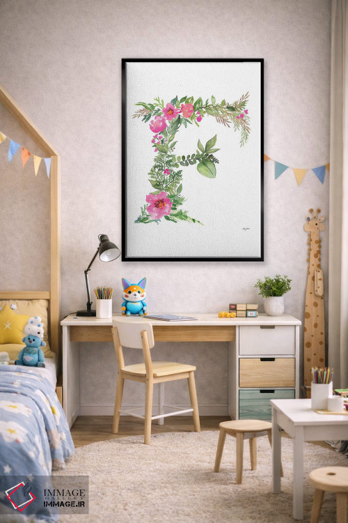 تابلو دکوراتیو حرف F گیاهی اثر کلسی مک نت - D2B