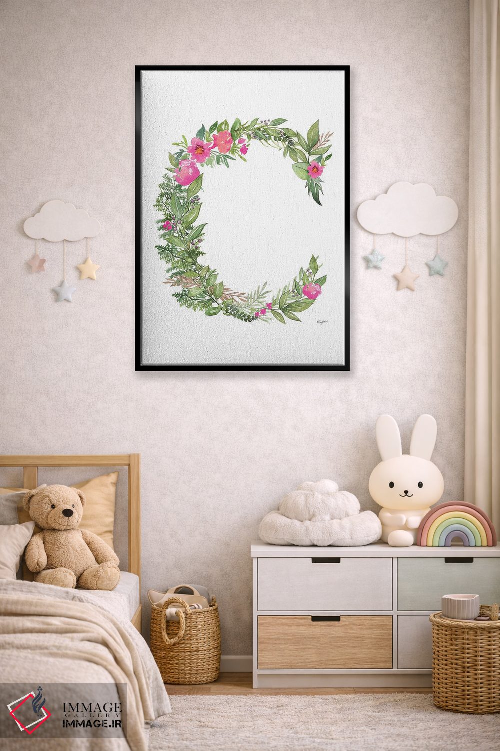 تابلو دکوراتیو حرف C گیاهی اثر کلسی مک نت - D6B