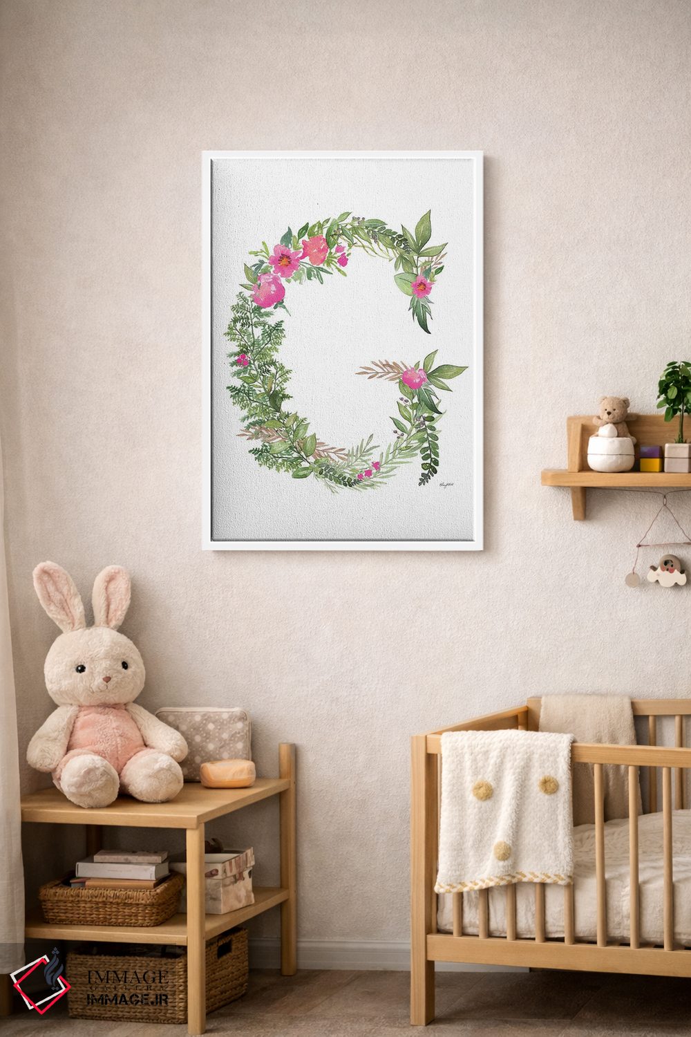 تابلو دکوراتیو حرف G گیاهی اثر کلسی مک نت - D3W