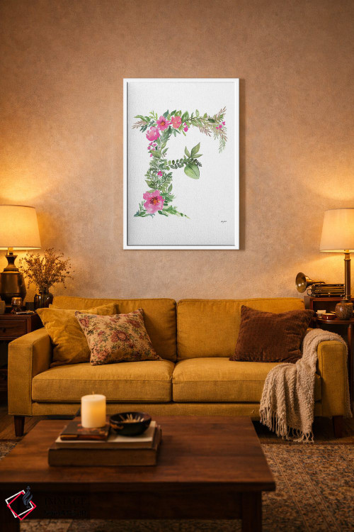 تابلو دکوراتیو حرف F گیاهی اثر کلسی مک نت - D3W