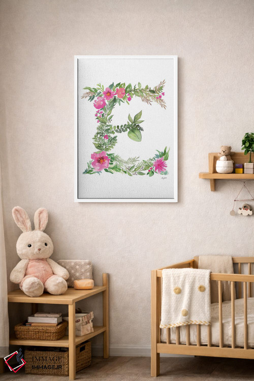 تابلو دکوراتیو حرف E گیاهی اثر کلسی مک نت - D3W