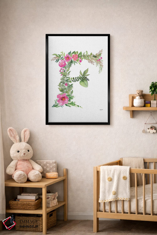 تابلو دکوراتیو حرف F گیاهی اثر کلسی مک نت - D5B