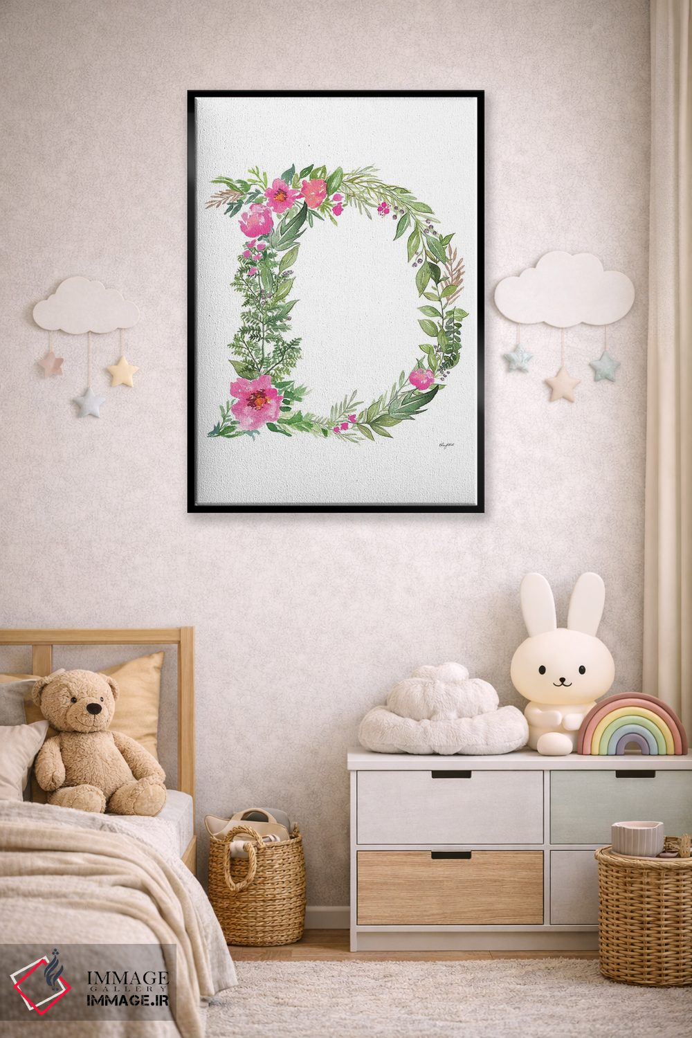 تابلو دکوراتیو حرف D گیاهی اثر کلسی مک نت - D6B