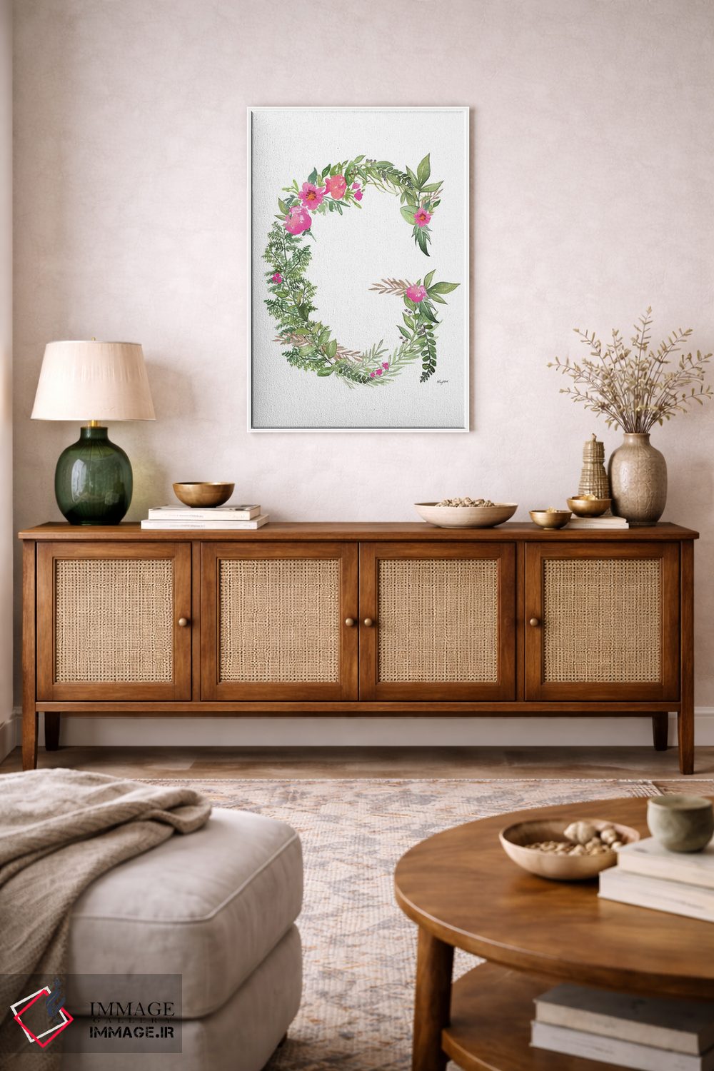 تابلو دکوراتیو حرف G گیاهی اثر کلسی مک نت - D4W