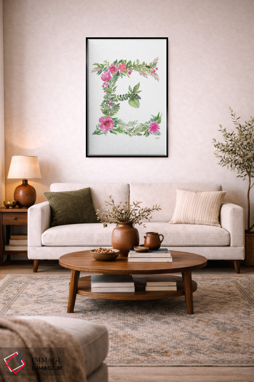 تابلو دکوراتیو حرف E گیاهی اثر کلسی مک نت - D5B