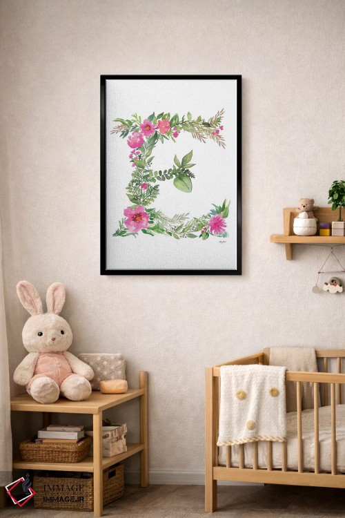 تابلو دکوراتیو حرف E گیاهی اثر کلسی مک نت - D4B