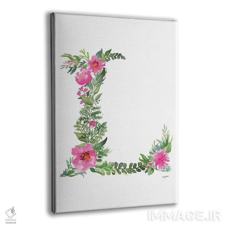 تابلو دکوراتیو حرف L گیاهی اثر کلسی مک نت - نمای پرسپکتیو محصول