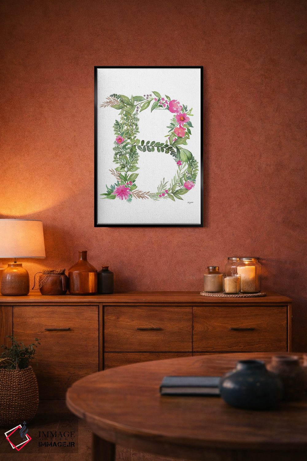 تابلو دکوراتیو حرف B گیاهی اثر کلسی مک نت - D6B