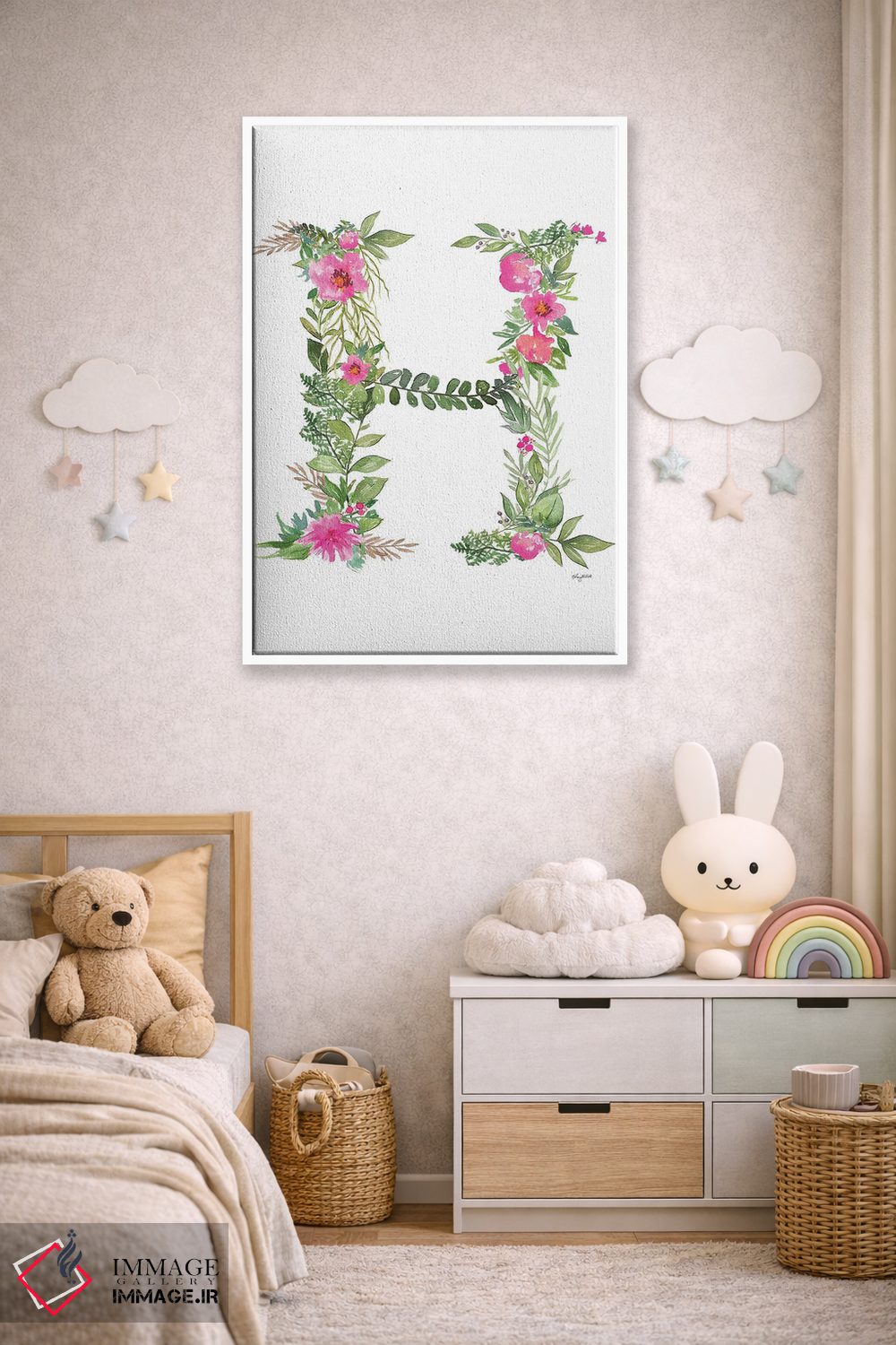 تابلو دکوراتیو حرف H گیاهی اثر کلسی مک نت - D5W