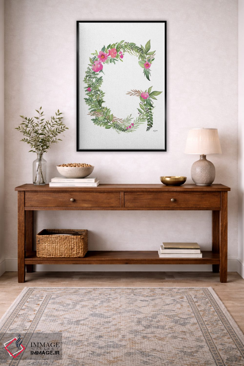 تابلو دکوراتیو حرف G گیاهی اثر کلسی مک نت - D5B