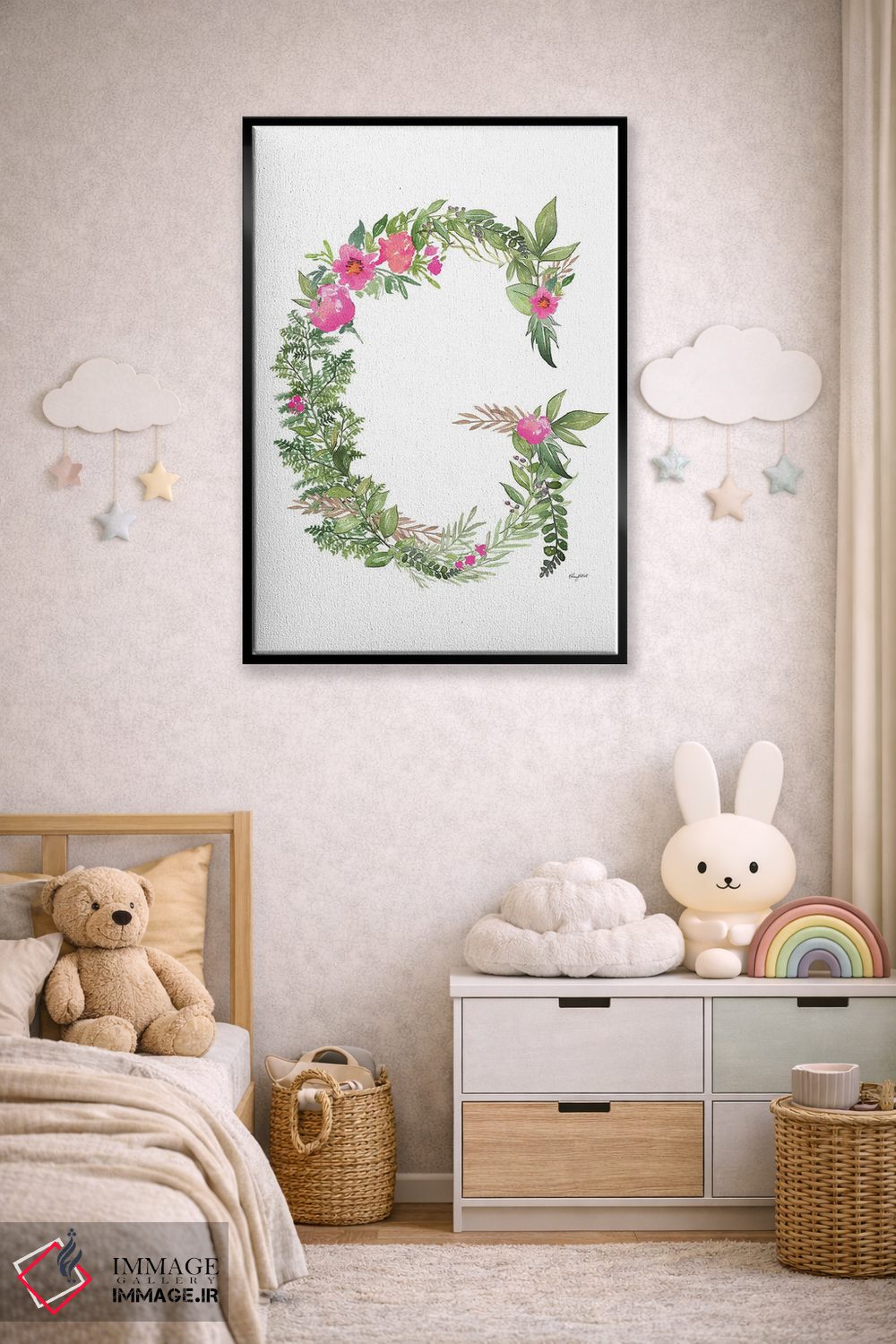 تابلو دکوراتیو حرف G گیاهی اثر کلسی مک نت - D6B