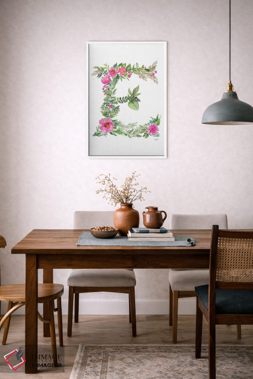 تابلو دکوراتیو حرف E گیاهی اثر کلسی مک نت - D6W