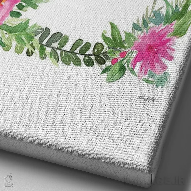 تابلو دکوراتیو حرف L گیاهی اثر کلسی مک نت - نمای نزدیک بافت بوم