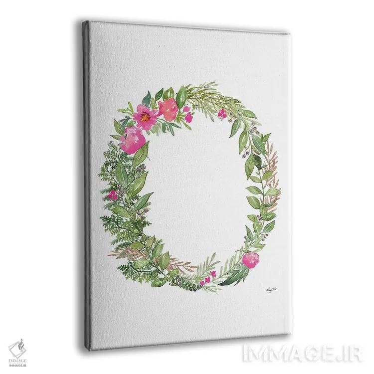 تابلو دکوراتیو حرف O گیاهی اثر کلسی مک نت - نمای پرسپکتیو محصول