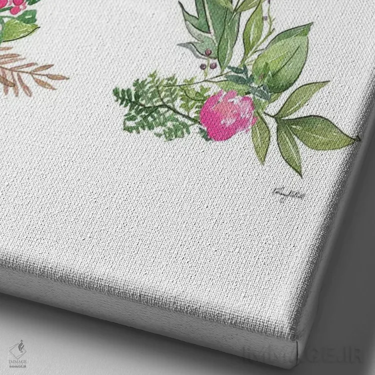 تابلو دکوراتیو حرف K گیاهی اثر کلسی مک نت - نمای نزدیک بافت بوم