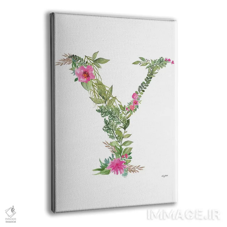 تابلو دکوراتیو حرف Y گیاهی اثر کلسی مک نت - نمای پرسپکتیو محصول