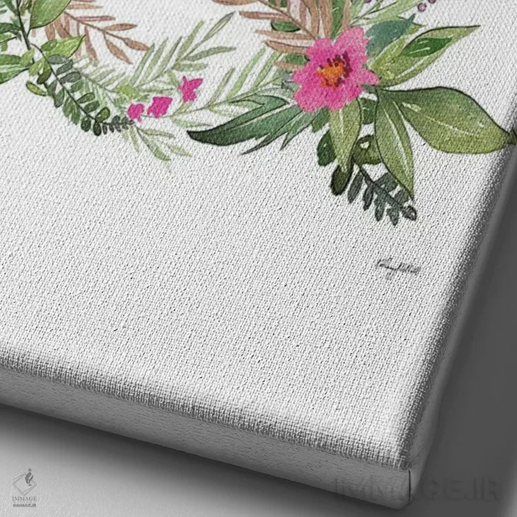 تابلو دکوراتیو حرف Q گیاهی اثر کلسی مک نت - نمای نزدیک بافت بوم