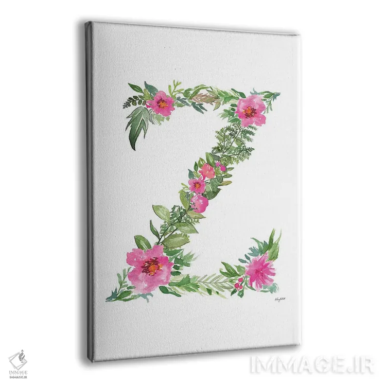 تابلو دکوراتیو حرف Z گیاهی اثر کلسی مک نت - نمای پرسپکتیو محصول