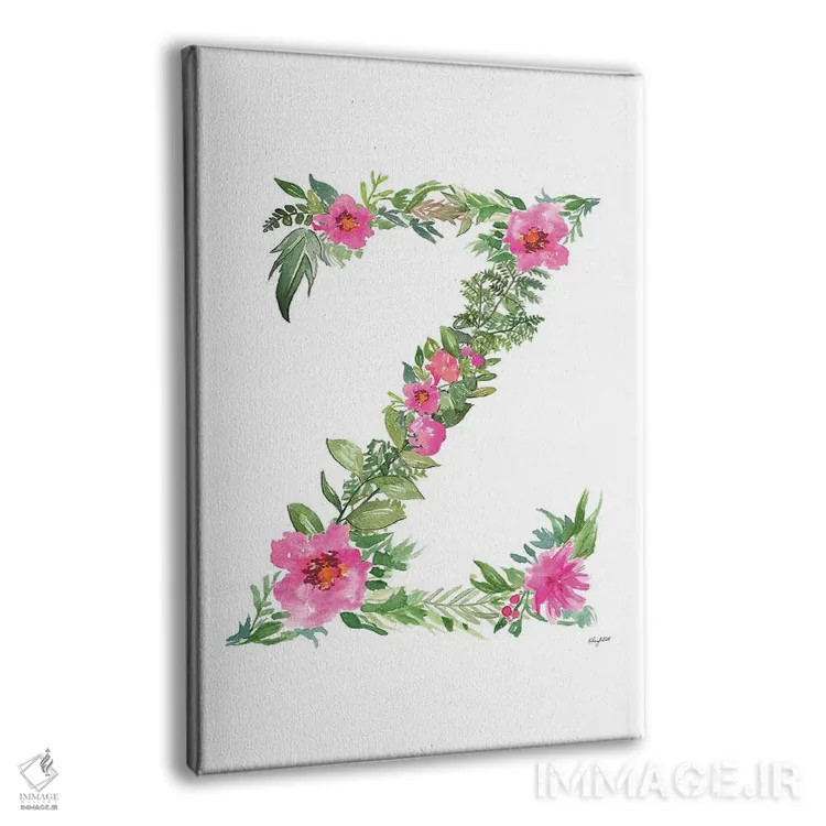 تابلو دکوراتیو حرف Z گیاهی اثر کلسی مک نت - نمای پرسپکتیو محصول