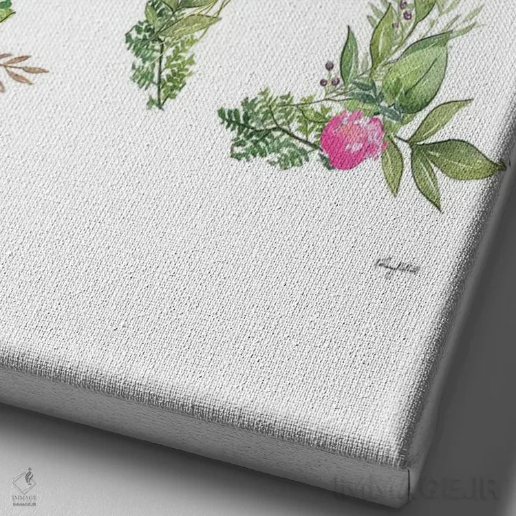 تابلو دکوراتیو حرف M گیاهی اثر کلسی مک نت - نمای نزدیک بافت بوم