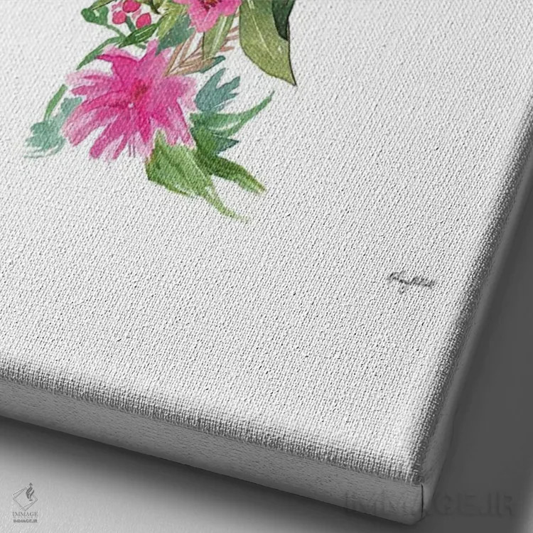 تابلو دکوراتیو حرف V گیاهی اثر کلسی مک نت - نمای نزدیک بافت بوم