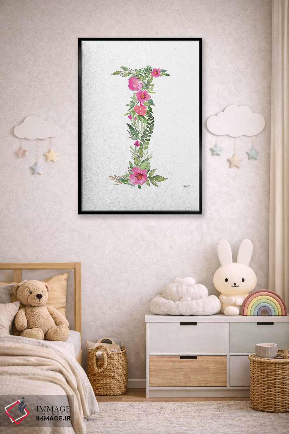 تابلو دکوراتیو حرف I گیاهی اثر کلسی مک نت - D5B