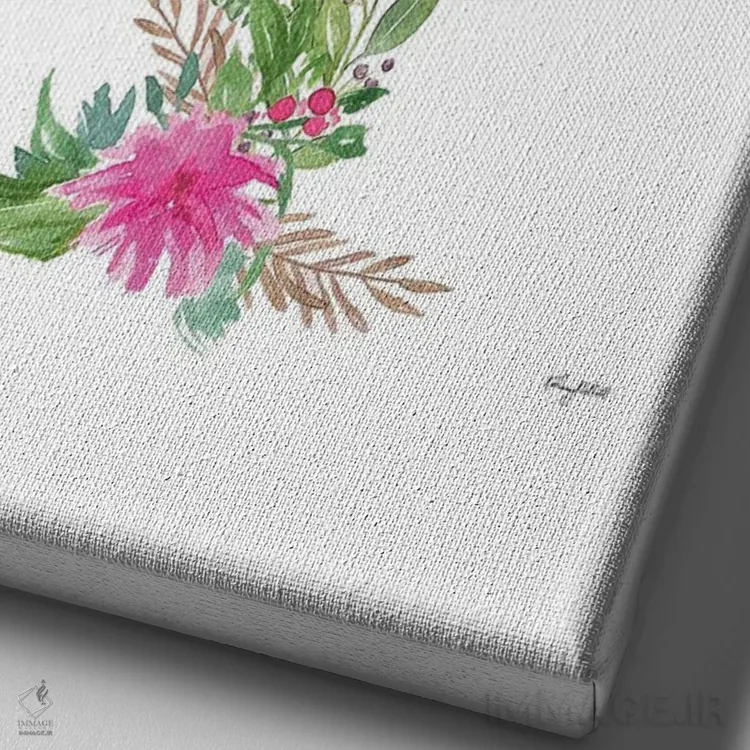 تابلو دکوراتیو حرف T گیاهی اثر کلسی مک نت - نمای نزدیک بافت بوم