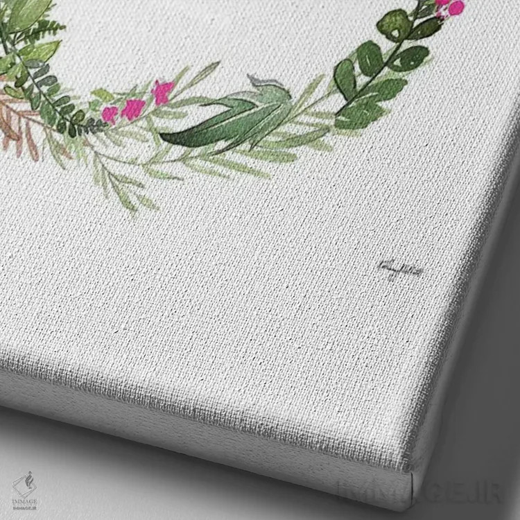 تابلو دکوراتیو حرف U گیاهی اثر کلسی مک نت - نمای نزدیک بافت بوم