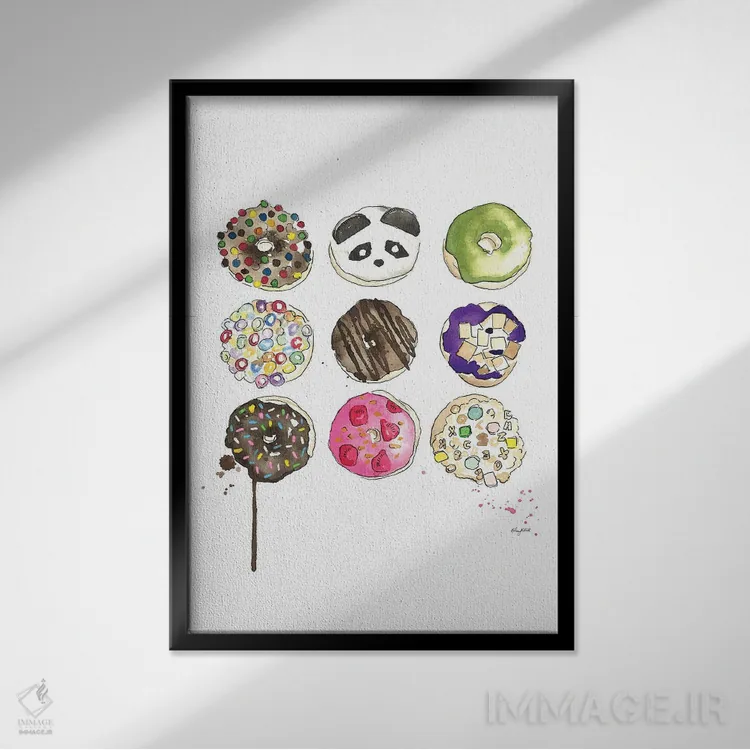 تابلو دکوراتیو پیراشکی ها اثر کلسی مک نت - نمای قابدار مشکی