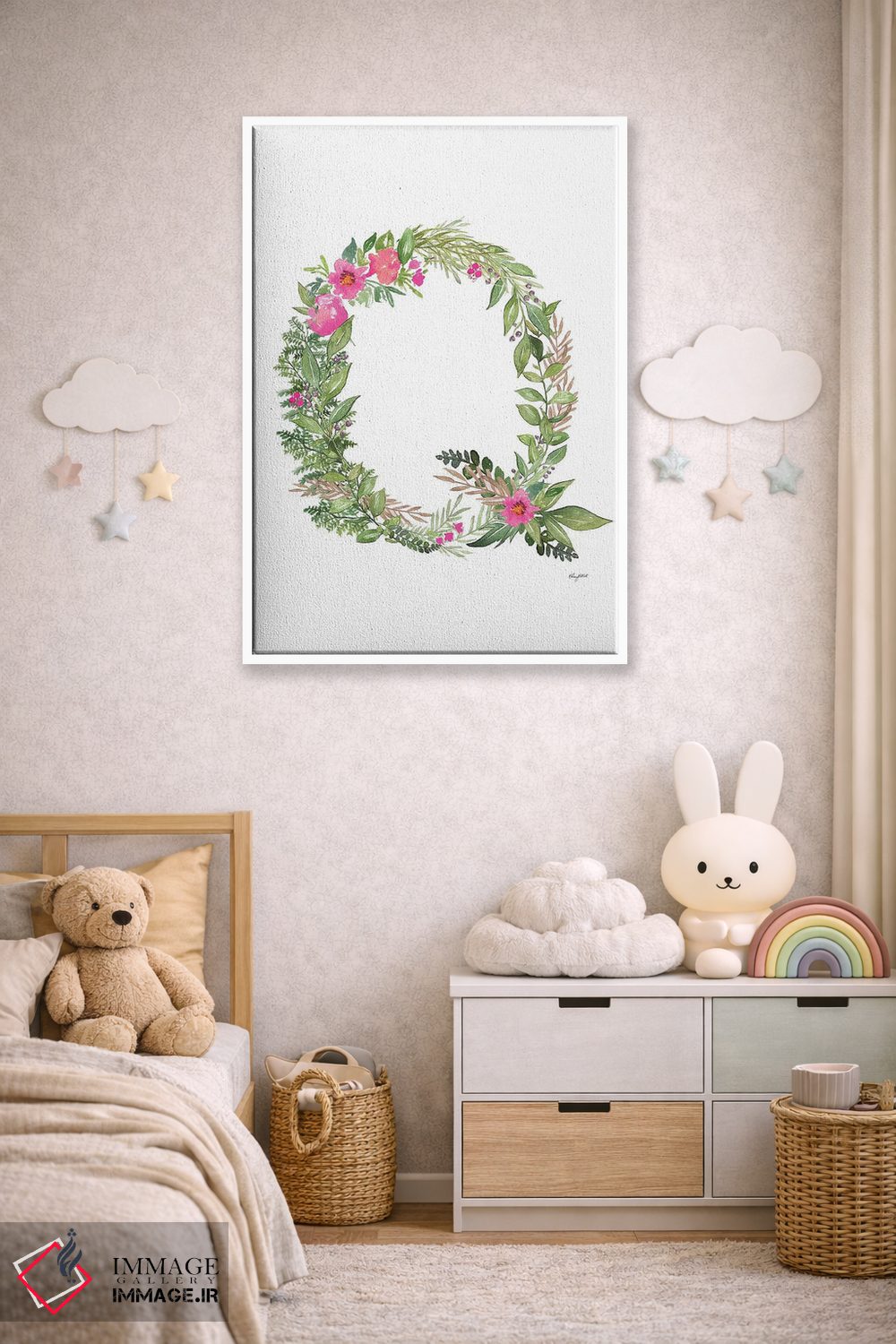 تابلو دکوراتیو حرف Q گیاهی اثر کلسی مک نت - D4W