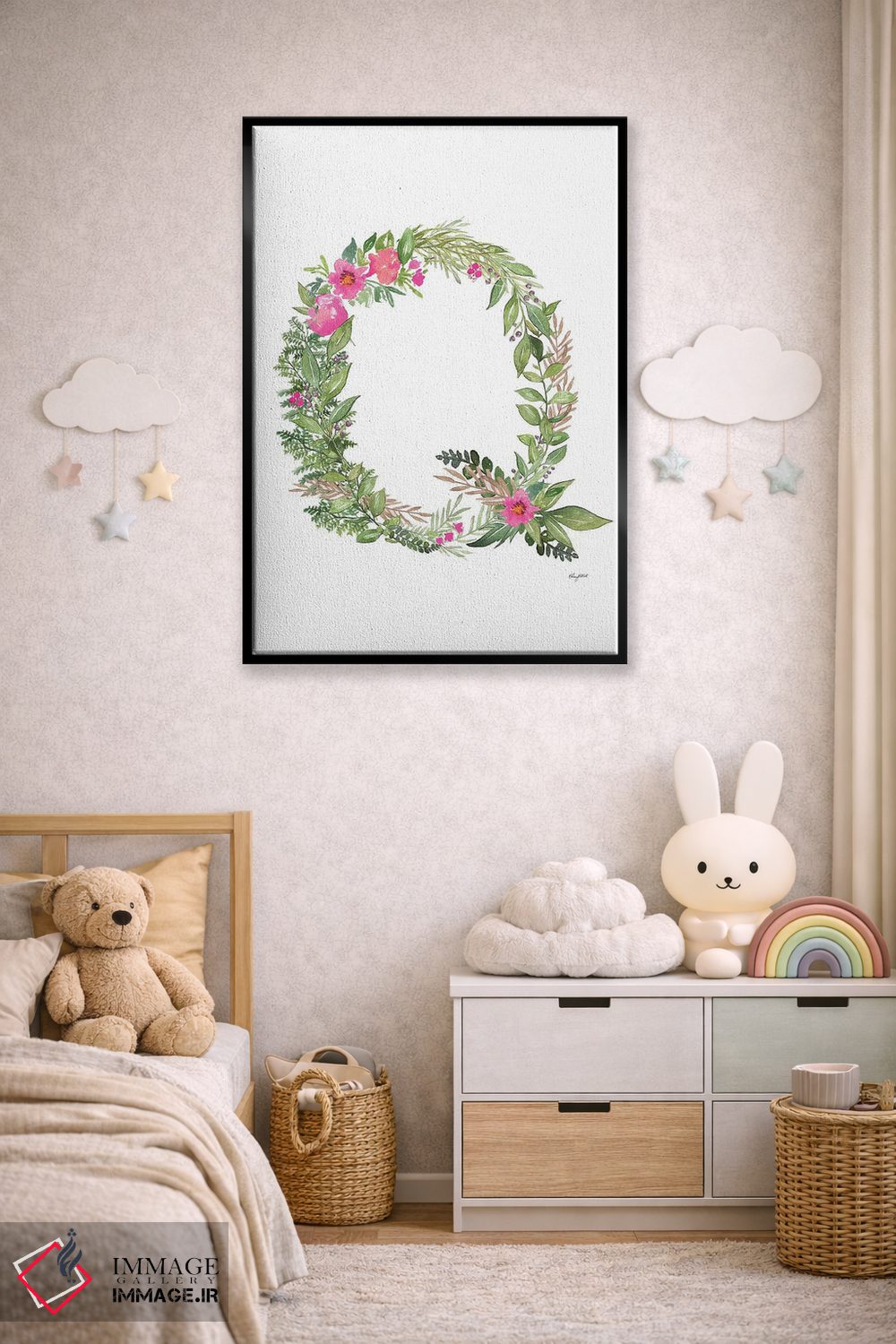 تابلو دکوراتیو حرف Q گیاهی اثر کلسی مک نت - D5B