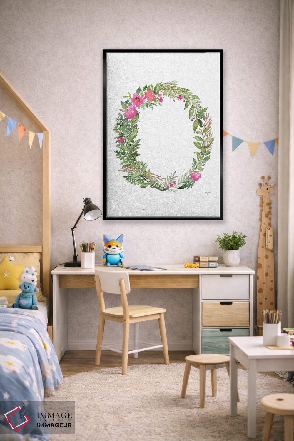 تابلو دکوراتیو حرف O گیاهی اثر کلسی مک نت - D2B