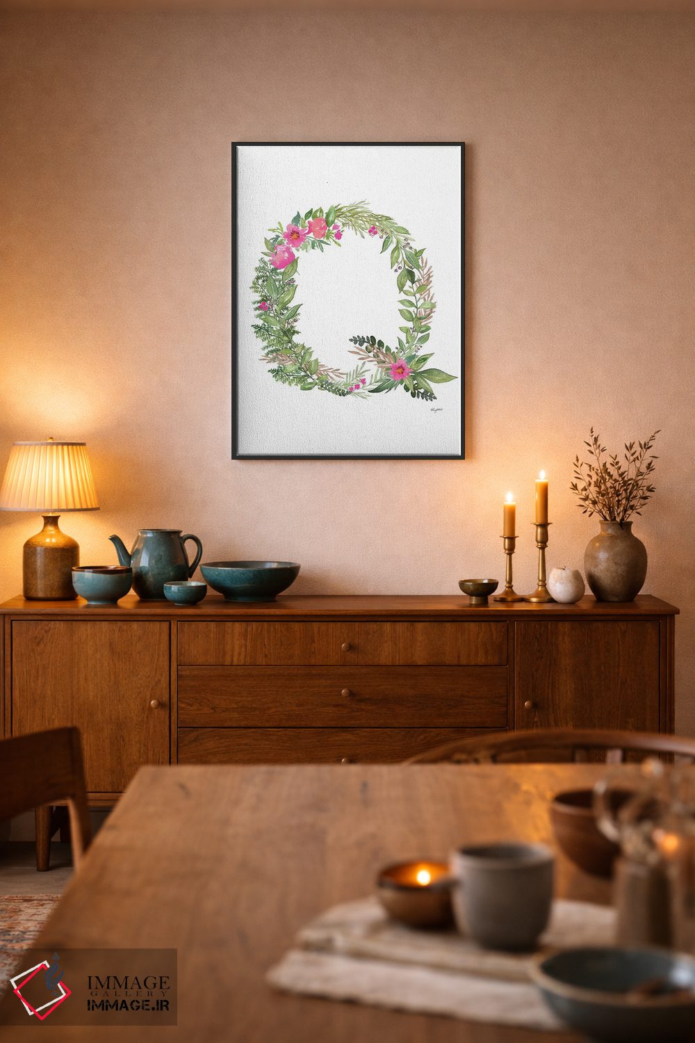 تابلو دکوراتیو حرف Q گیاهی اثر کلسی مک نت - D6B