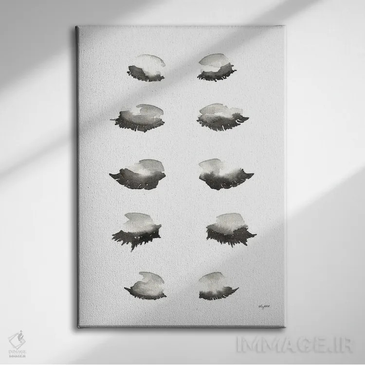 تابلو مینیمال ضربه زدن مژه اثر کلسی مک نت - نمای روبهرو روی دیوار