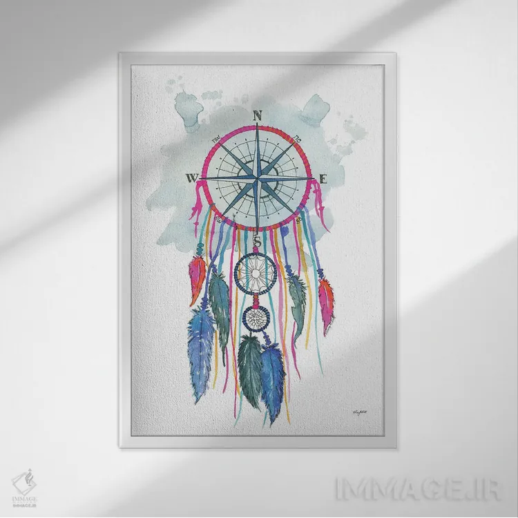 تابلو دکوراتیو دست ساز رویاگیر IX اثر کلسی مک نت - نمای قابدار سفید