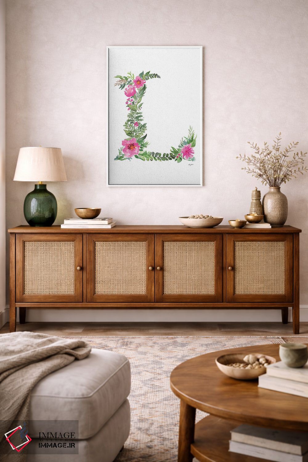 تابلو دکوراتیو حرف L گیاهی اثر کلسی مک نت - D4W